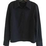 ZARA Woman Black Button Detail Collared Blouse Neck Top - M Photo 0