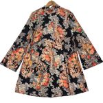 ZARA A-Line Mini Dress Sz S Bell Sleeve Art-to-Wear Boho Lux Retro Maximalist Photo 5