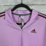 Adidas 3 Stripe Iconic Polo Shirt Bliss Lilac Size Small Photo 2