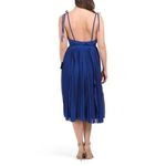 NWT LULUS Sleeveless Tie Strap Pleated Midi Dress Royal‎ Blue XL formal Evening Photo 1