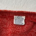 Vintage Rust Orange Marled Knit Tie Waist Cardigan 3/4 Sleeve 70s XS S Robe Red Photo 2