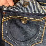 Vintage Y2K Blue Tattoo floral embroidered dark wash flaired jeans sz 30 Photo 9