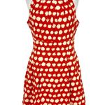 Eliza J Brush Dot Sleeveless A-Line Halter Dress Dark Coral Ivory Size 12 Photo 0
