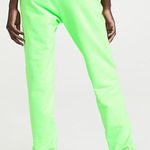 Good American Sweatpants Womens 7 4XL Pants Boyfriend Neon Green Cotton NWT Photo 2