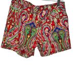 Ralph Lauren Lauren Red Paisley Print Shorts Size 6 5 inch Inseam Beach Resort Photo 1