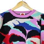 Farm Rio Abstract Balloon Sleeve Sweater Womens XS Multicolor Boho Colorful Photo 2