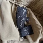 Carol Little Silk Pants Size 12 Olive Green Relaxed Fit Straight Leg Pockets Photo 3