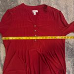 kim rogers  Red Pleated Blouse with Button Accents Photo 4