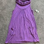 INC International Concepts Tunic/Dress Moonlight Lily Cowl Neck Pockets L NWT Purple Size L Photo 0