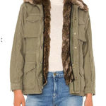 frame denim FRAME Faux Fur Lined Military‎ Style Jacket Sz Small Photo 0