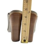 Tibi  Bee Brazilian Leather Open Toe Mules Storm Gray Stacked Wood Heel Size 40 Photo 7