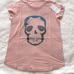 Zadig & Voltaire skull t-shirt powder pink with graphic skull front Size M NWT Photo 2