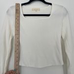 Fanco White Square Neck Long Sleeve Crop Top Knit Blouse Women's Size‎ Small Photo 6