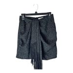 House Of CB  Skirt Women Small Black‎ Tweed Draped Fringe Mini Sexy Preppy Photo 3