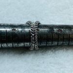 Silver Color Fashion Size 5 Ring Textured Band Shade of Yellowish Brown Center Photo 13