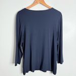 Chico's Chico’s Touch of Cool Square Neck Tee In Navy Stretch Size Large Chico’s Size 2 Photo 2