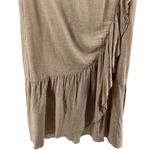 Madewell  Tan Linen Blend Tiered Ruffle Midi Skirt Women’s Size 14 Photo 3