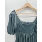 Vylette Womens Blue Velvet Mini Dress Size M Holiday Babydoll Puff Whimsigoth Size M Photo 2