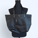 Black rhinestone woven tote bag Photo 2