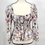 J.Crew x Flora Obscura Blouse Cinched-waist Top Kaleidoscope Floral Size 2 Photo 3