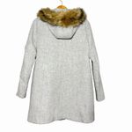 J.Crew Italian Stadium Cloth By Nello Gori Coat 4T Gray Wool Faux Fur Hood Size undefined Photo 4
