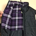 Gander mountain Women’s Black Purple Plaid Interior Zip-Up Puffer Vest Photo 4