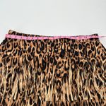 Chico's  BROWN/ tan ANIMAL LEOPARD PRINT FRINGE PULL ON SKIRT size 2 US large Photo 2