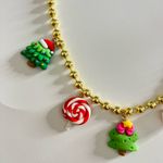 Christmas Resine Charm Necklace Gold Photo 2