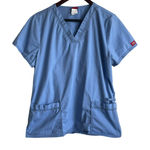 Dickies Women Scrub Top S Blue Short Sleeve Medical Uniform Nurse Office Dental Photo 0
