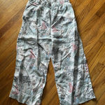 C&C California  Linen Wide-Leg Cropped Tropical Pants – Size XL Photo 0