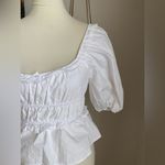 Altar'd State NWT ALTAR’D State White Puffy Sleeve Ruched Top, Size Small Photo 1