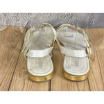 Sesto Meucci Sandals Gold Triangle Detail White Leather Thong Slingback Photo 3