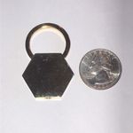 Gold Tone Vintage Hexagon Key Holder Keychain Photo 3