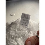 Peach White Lace Crochet Button Down Short Sleeve Shirt Top L Coquette Victorian Size L Photo 7