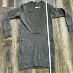 Vince Cashmere Alpaca Wool Long Sweater V-Neck Dress Charcoal Grey Extra Small Photo 13