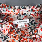 Liz Claiborne Sleeveless Button Up Tank Small Collared Abstract Print Workwear Photo 5