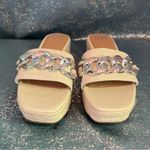 Madden NYC New Cream/Bone Chain Espadrille Slides Size 9 Silver Photo 4
