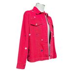 The Quacker Factory Denim Jacket Stars Rhinestones Red Small Photo 5