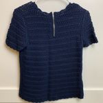 Banana Republic  Navy Blue Knitted Short Sleeve Blouse Photo 1