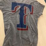 Texas Rangers T Shirt Medium Gray and Blue Sheer Burn Out Material Short Sleeve Photo 1