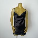 Cowl Neck Silky Slip Open‎ Back Mini Dress Nightie Lingerie Black Photo 1