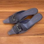 Anne Klein Vintage AK Plum Purple Suede Leather Pointy Kitten Heels Mules 6.5M Photo 1