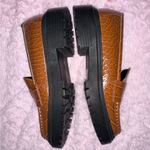 Fashion to figure NEW  Brown Alligator Brown Chunky Y2K Platform Loafers Sz 8 Photo 4