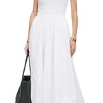 Madewell NWD Melody Bubble Hem Smocked Midi Dress White Size Medium Photo 0