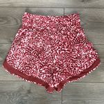 Athleta NWOT 3” High Rise Mesh Racer Run Burgundy Leopard Shorts Size XXS Photo 3