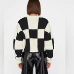 frame denim FRAME Cropped Checkered Crewneck Wool Sweater Size Large $600 Photo 1