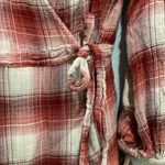 Melrose and Market  Red Plaid Long Sleeve Wrap Mini Dress Size S Photo 2