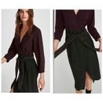 ZARA  Multi Color Polka Dot Wrap Midi Dress Size Small Kidcore Quiet Luxury Photo 7