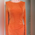 12th Tribe  Orange Long Sleeve Bodycon Side Cutout Side Slit Evening Club Dress M Photo 1