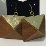 Women's Taramanda Wooden Boho Festival Statement‎ Dangle Earrings Brown Gold Brown Photo 0